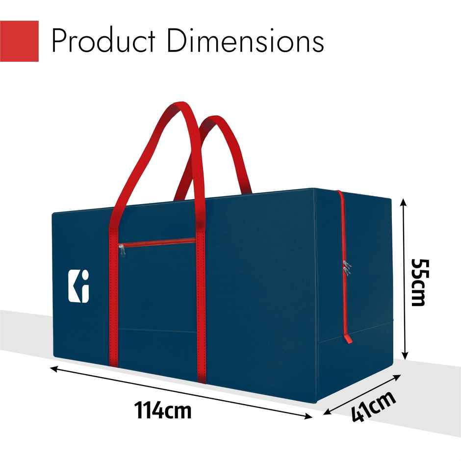 Kuber Industries 255L Nylon Multi-Purpose Extra Large Storage Bags,Jumbo Shifting Bags-Red & Blue
