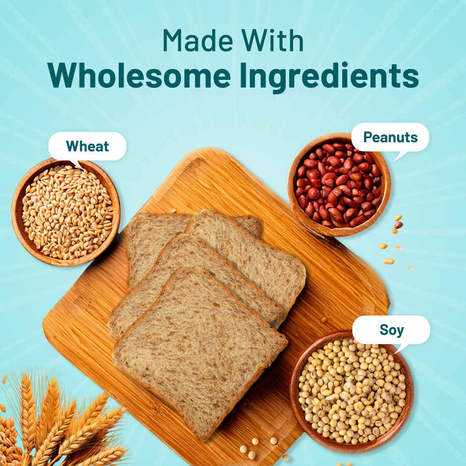 Protein Chef High Protein Brown Bread (38g Protein Zero Maida Wheat / No Color / Atta Bread)