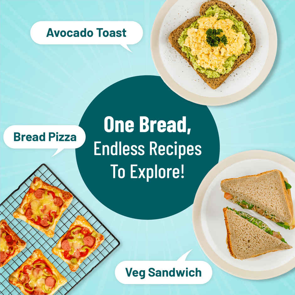 Protein Chef High Protein Brown Bread (Zero Maida Wheat / No Color / Atta Bread)