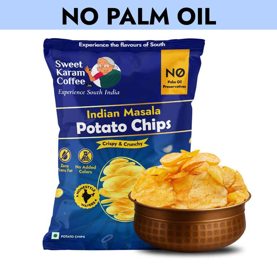 Sweet Karam Coffee Indian Masala Potato Chips - No Palm Oil Combo 
