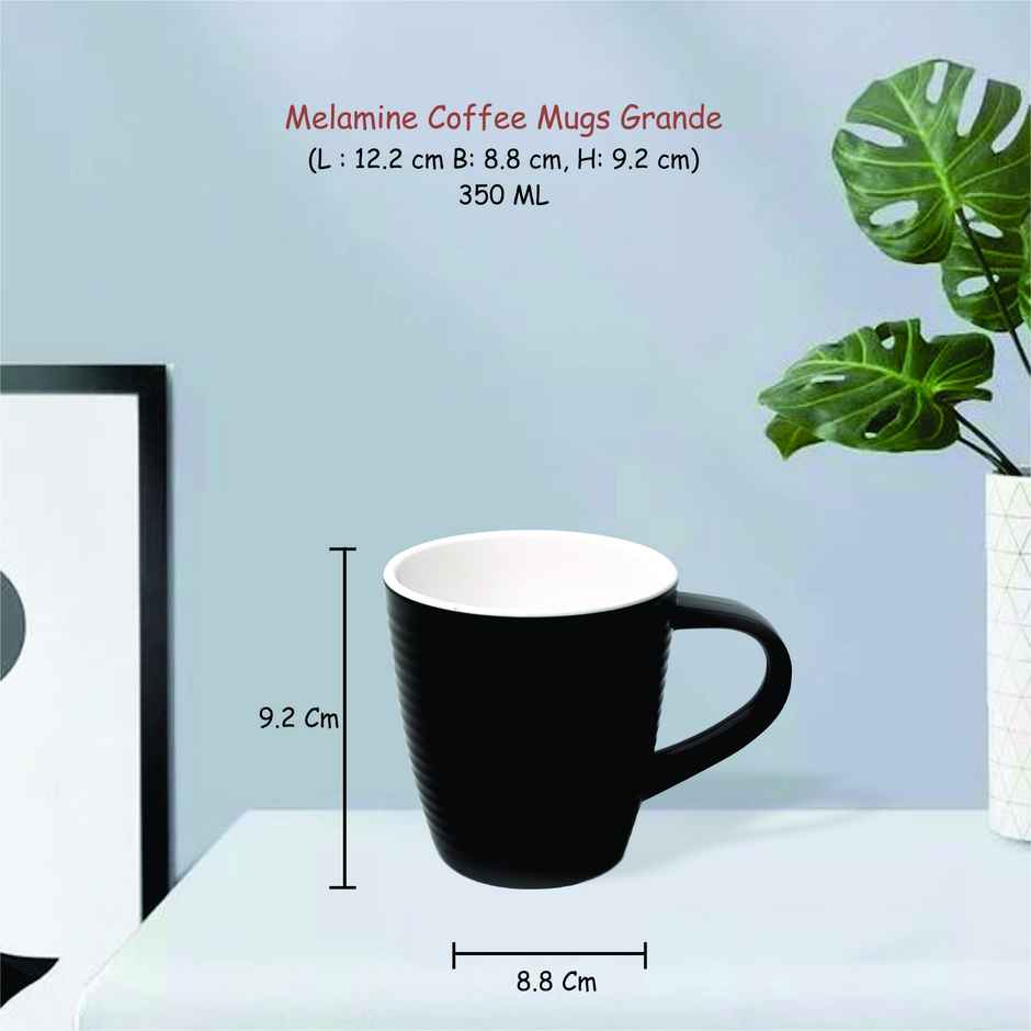 Stehlen Melamine Coffee Mug 350 ml Set of 2 Pcs - Black