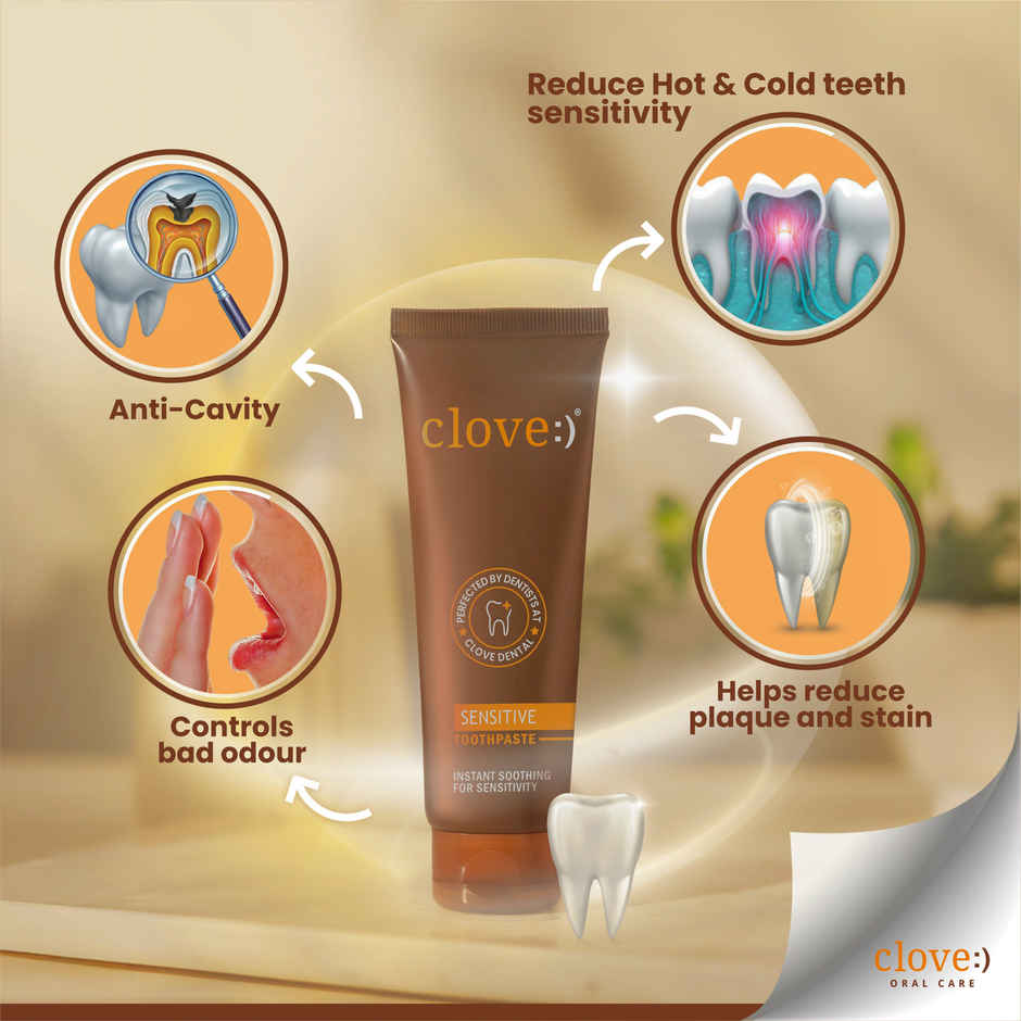 Clove Oral Care Sensitive Toothpaste | Reduce Senstivity | Dual Action Toothpaste For Sensitivty