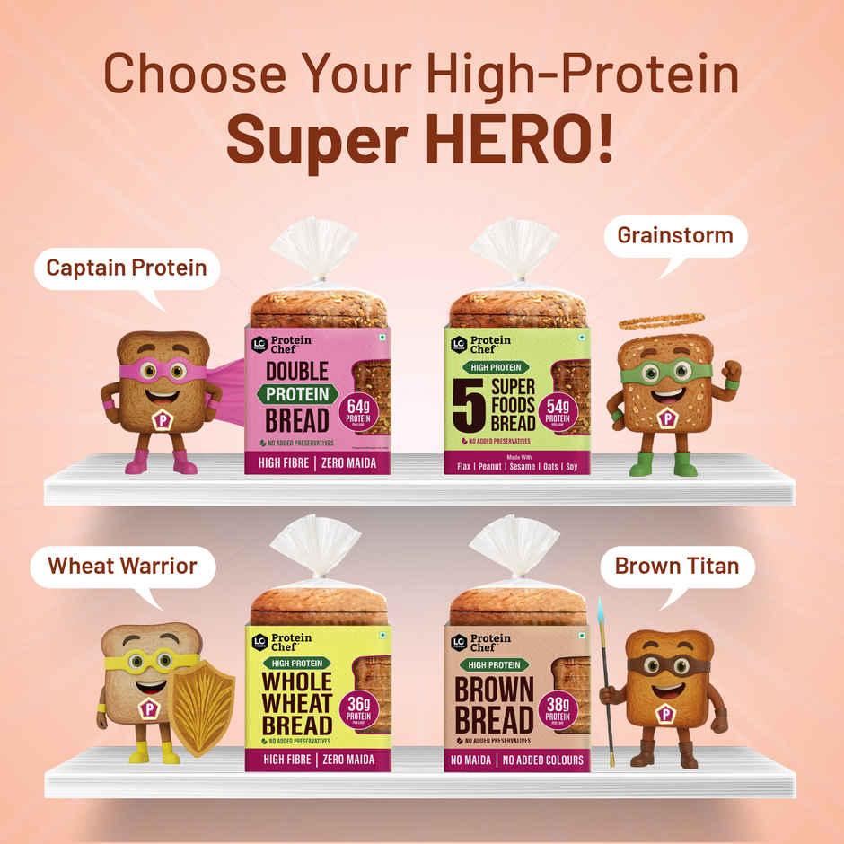 Protein Chef High Protein Milk Bread | 32g Potein No Maida High Fiber Bread