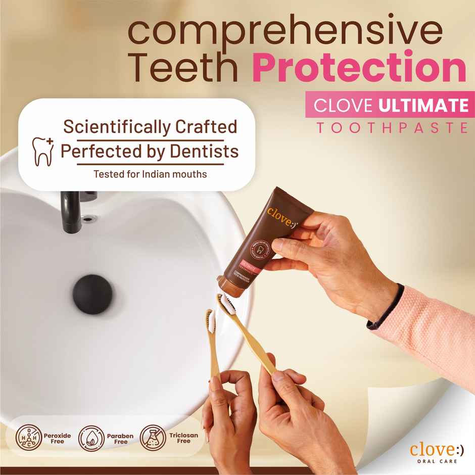 Clove Oral Care Ultimate Toothpaste | Active Freshness | Cavity Prevention | Teeth Whitening