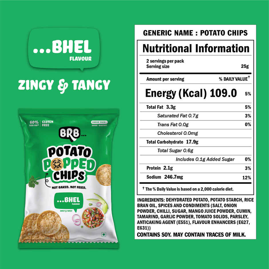 BRB Potato Popped Chips - Bhel Flavour