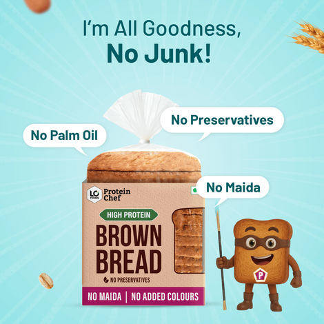 Protein Chef High Protein Brown Bread - No Maida Atta Bread