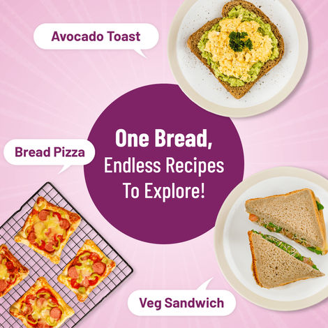 Protein Chef High Fibre 100% Whole Wheat Bread (Zero Maida) - Atta Bread Made MP Sharbati Wheat