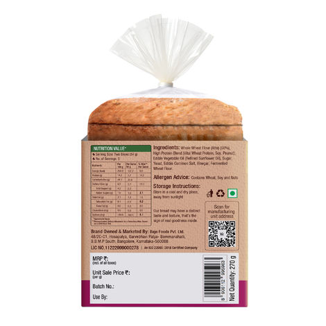Protein Chef High Protein Brown Bread - No Maida Atta Bread