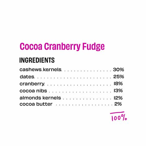 The Whole Truth Choco Cranberry Fudge Energy bar