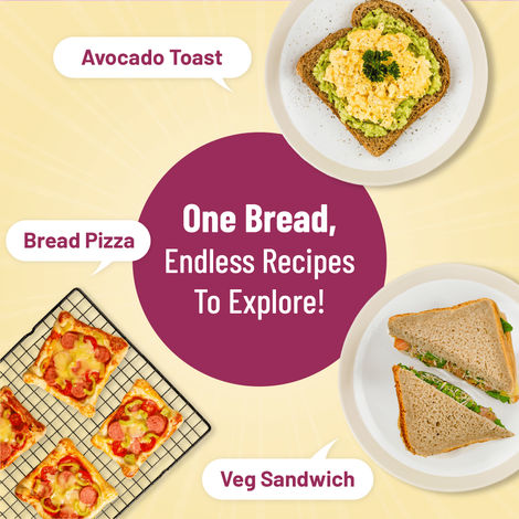 Protein Chef Double Protein Bread (No Maida, Multigrain Brown Bread) - Made with MP Sharbati Wheat