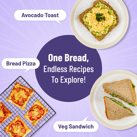 Protein Chef 5 Super Foods Multigrain Brown Bread (Zero Maida, High Protein) Made with MP Sharbati