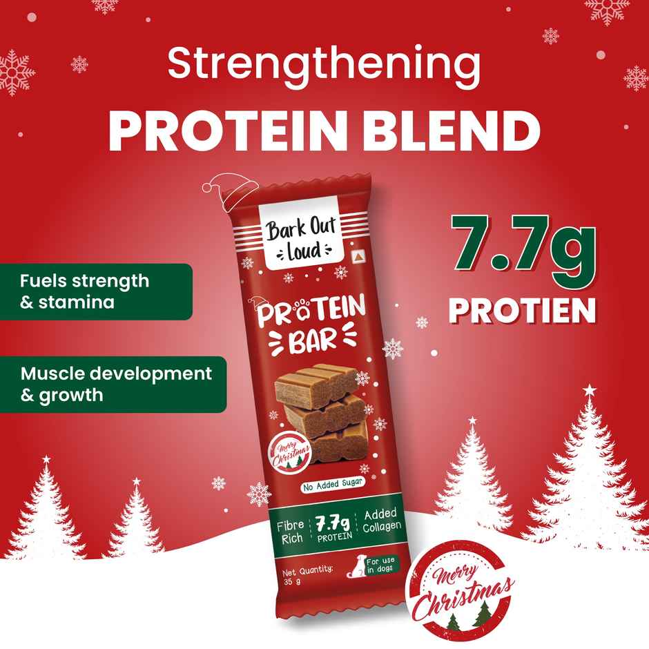 Bark Out Loud Christmas Chicken & Fish Collagen Protein Bar Dog Treat | Limited Edition Winter Snack