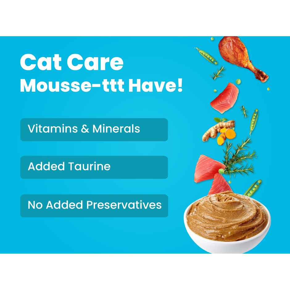 Bark Out Loud | Wet Cat Food | Fresh Tuna & Chicken Mousse Fish Gravy Food for Cats | Pack of 12