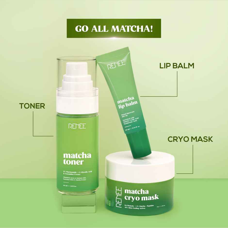 RENEE Matcha Lip Balm For Dry, Chapped Lips With SPF 50 | Nourishes, Repairs & Protects Lips