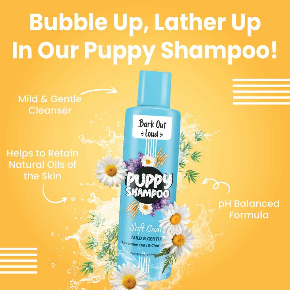 Bark Out Loud | Puppy Shampoo | Oatmeal Chamomile, Rosemary | Gentle Anti-Bacterial