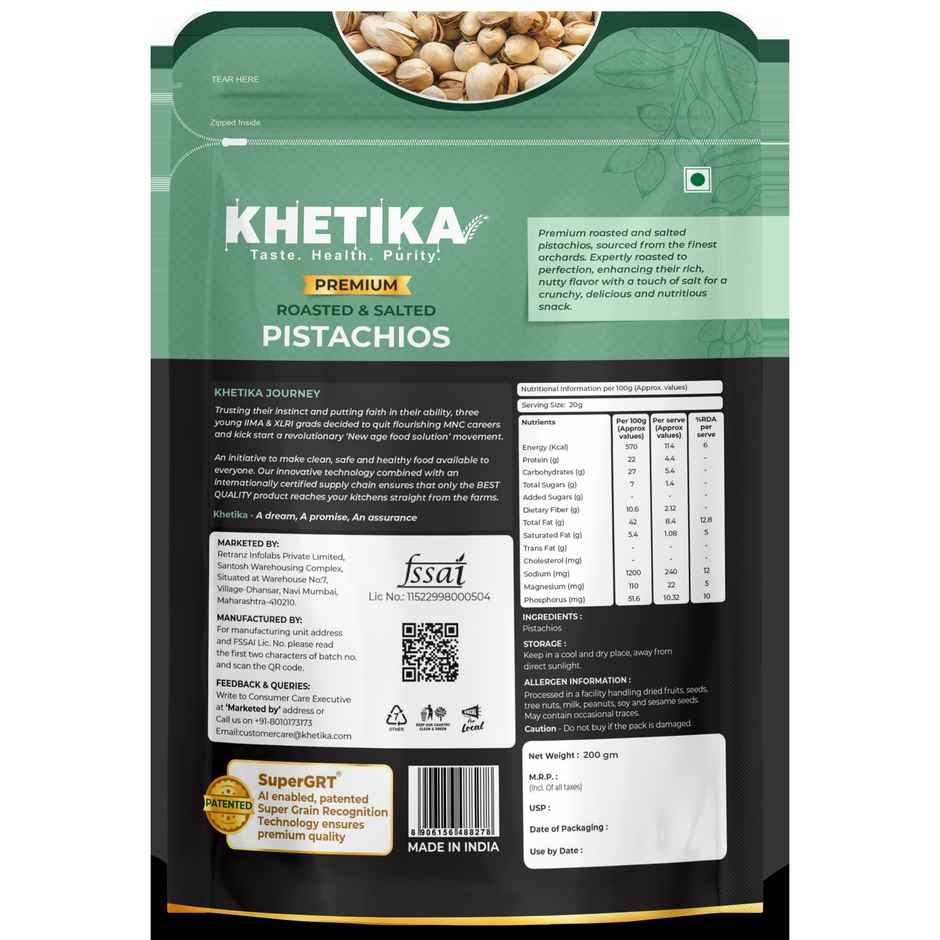 Khetika Premium Roasted and salted pistachios