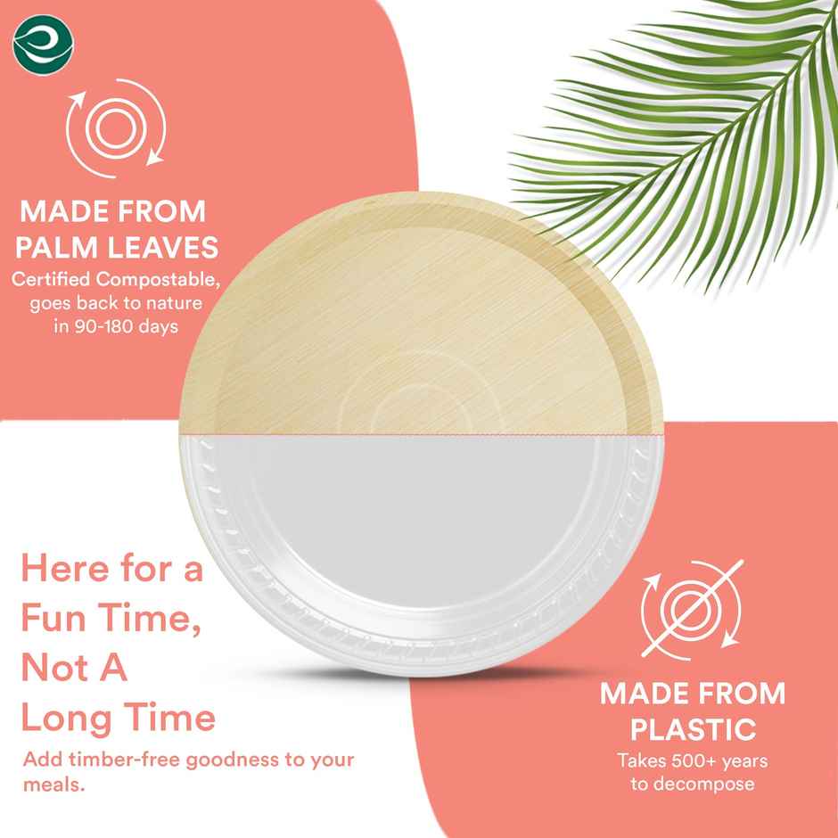Palm Leaf Plate | Round | 12 inch | 10 Count | Eco Soul