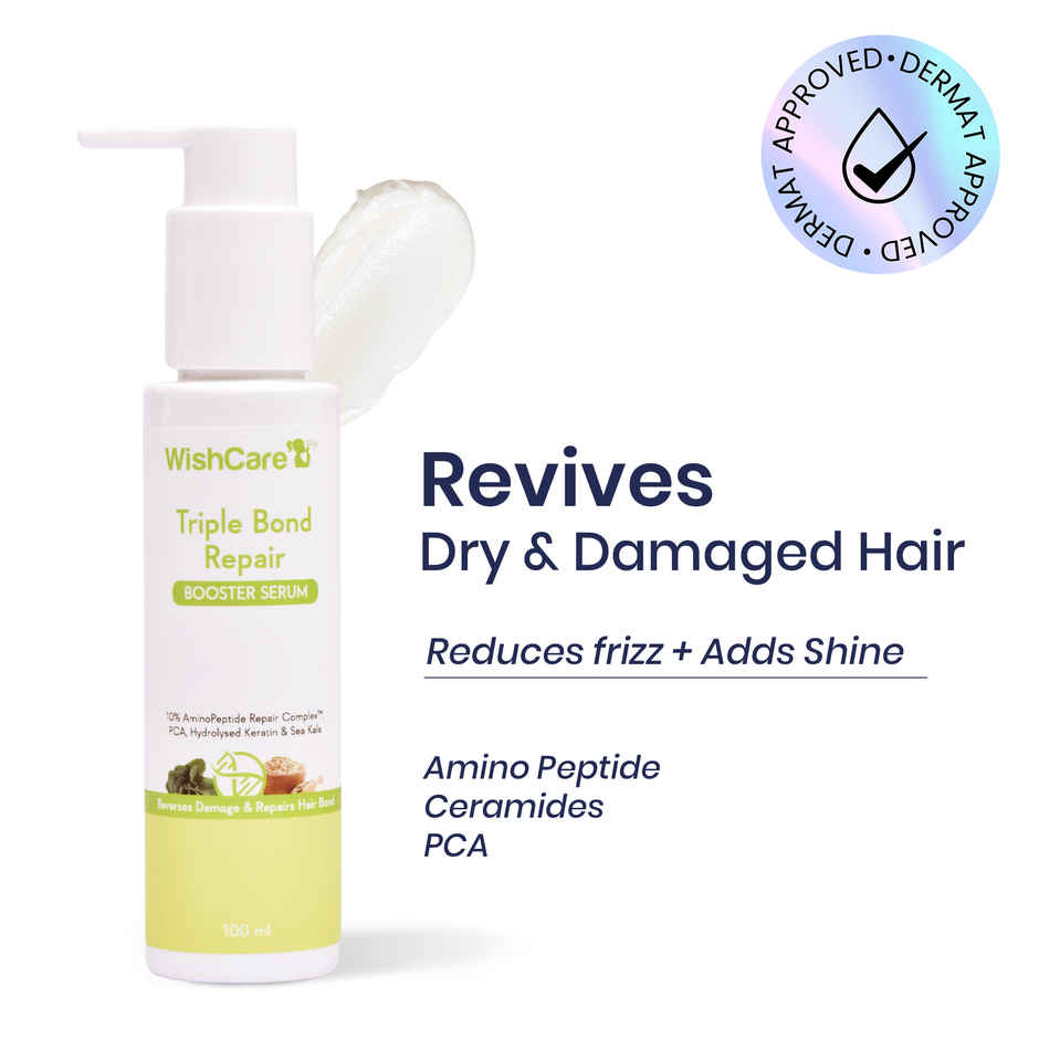 WishCare Triple Bond Repair Booster Serum | 10% Aminopeptide Complex|Repairs Damaged & Frizzy Hair