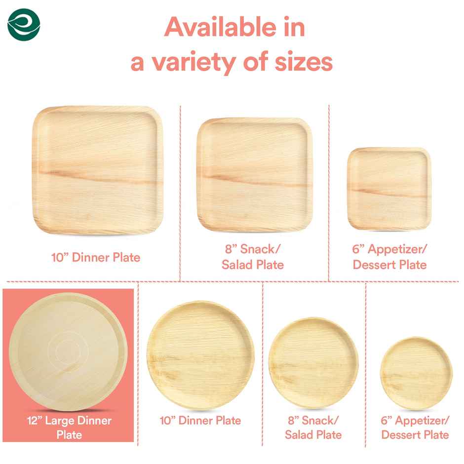 Palm Leaf Plate | Round | 12 inch | 10 Count | Eco Soul