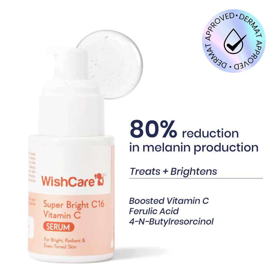 WishCare Super Bright C16 Vitamin C Face Serum | 10% Vitamin C & Niacinamide | Reduces Pigmentation