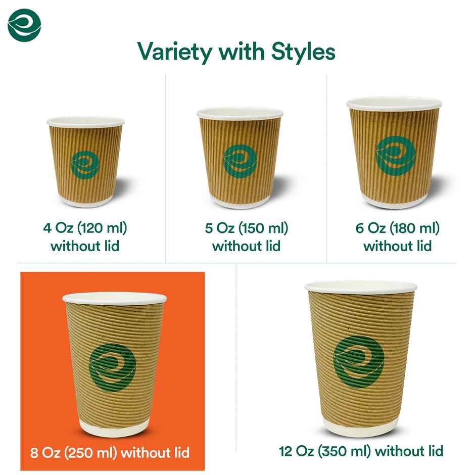 ECO SOUL | Disposable Paper Cups/Glasses | 250 ml | Standard | 10 Count