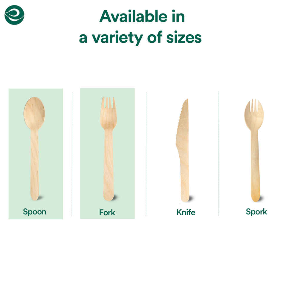ECO SOUL 160mm | 50 Count | Disposable Spoon and Fork