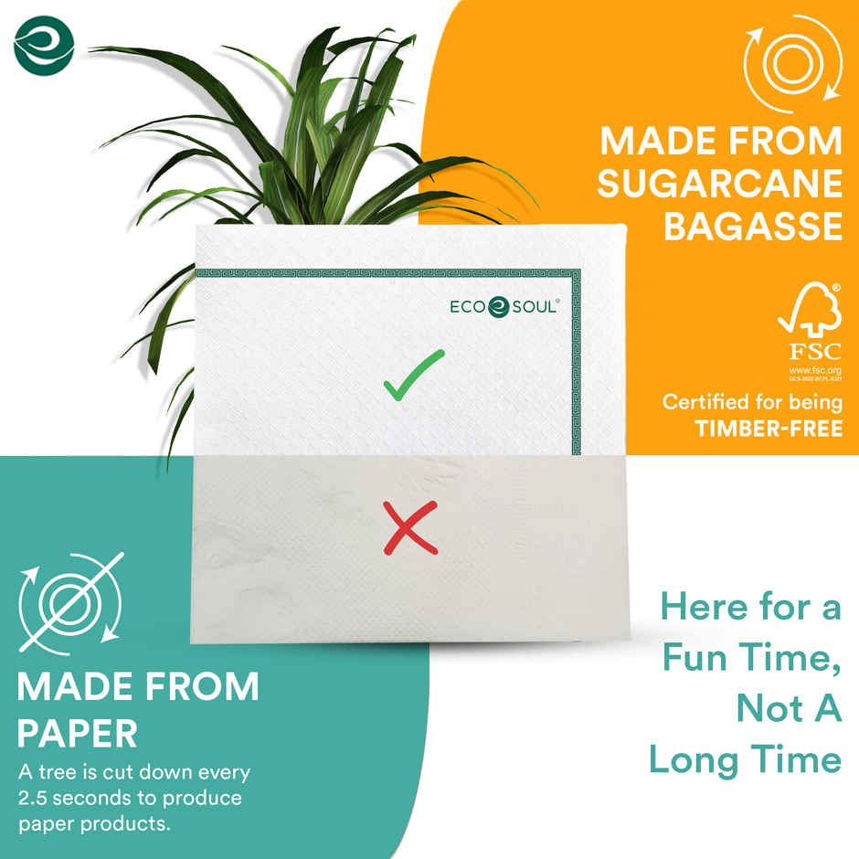 ECO SOUL 2Ply | 50 Count | Disposable Paper Napkin