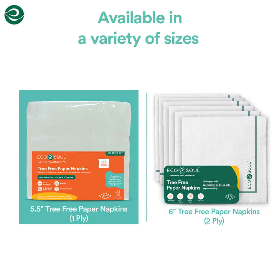 ECO SOUL 1Ply | 100Count | Disposable Paper Napkin