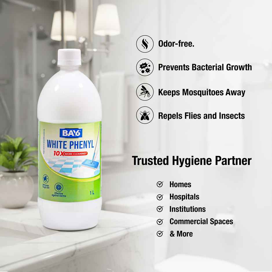 BAY6 White Phenyl Tough Dirt Removal Germ Fighter