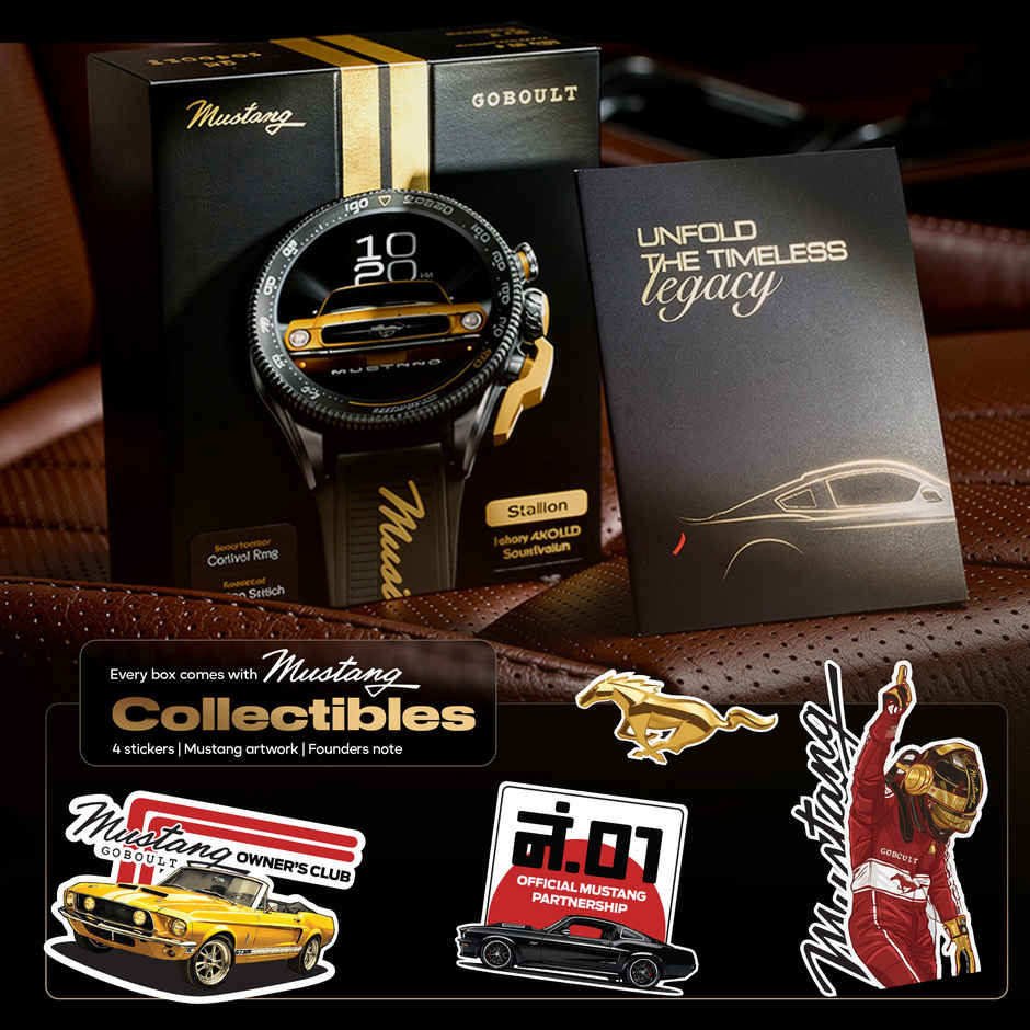 GOBOULT Mustang Stallion , Nitro Black 1.43 AMOLED Display,  Functional Rotation Ring Action Bezel