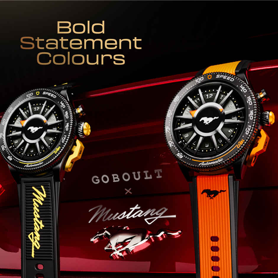 GOBOULT Mustang Stallion Turbo Orange Functional Rotation Ring Action Bezel