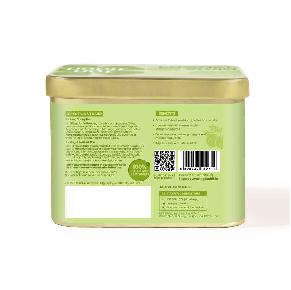 Nat Habit Natural Amla Powder for Hair and Skin Care
