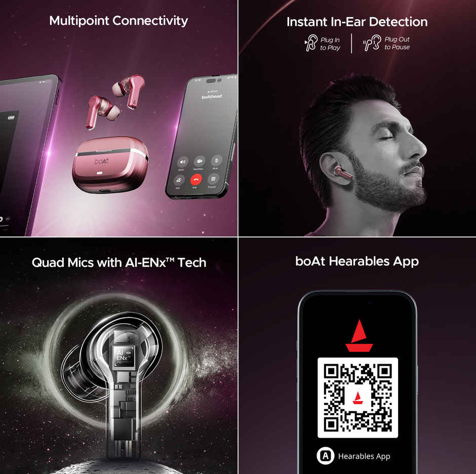 boAt Nirvana Space With 360 Spatial Audio, Anc(~32Db), 100Hrs Playback, Asap Charge