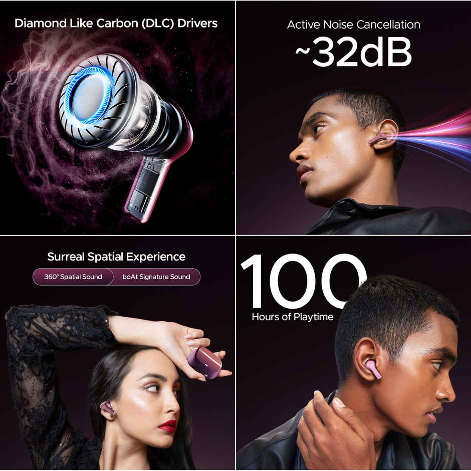 boAt Nirvana Space With 360 Spatial Audio, Anc(~32Db), 100Hrs Playback, Asap Charge