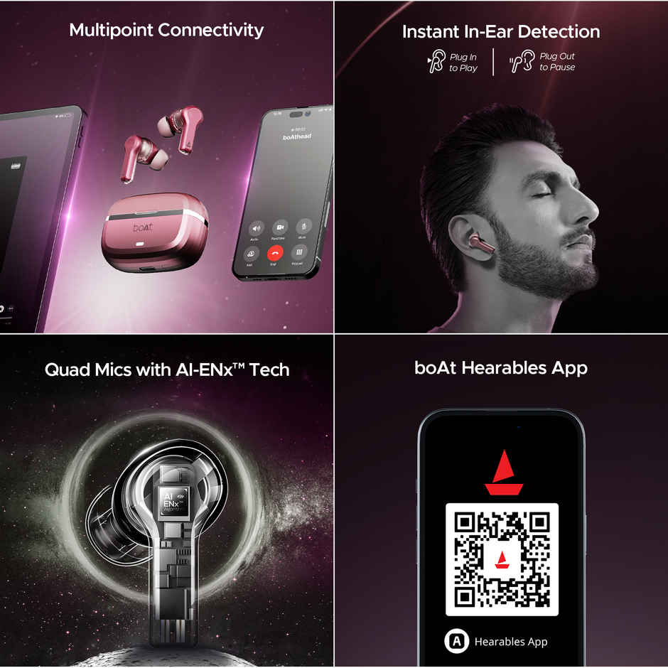 boAt Nirvana Space With 360 Spatial Audio, Anc(~32Db), 100Hrs Playback, Asap Charge