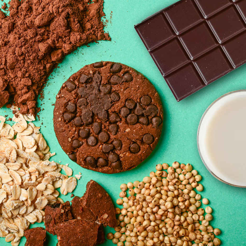 Kikibix Millet Chocolate Chip Healthy Cookies, No Maida, Jaggery Biscuits