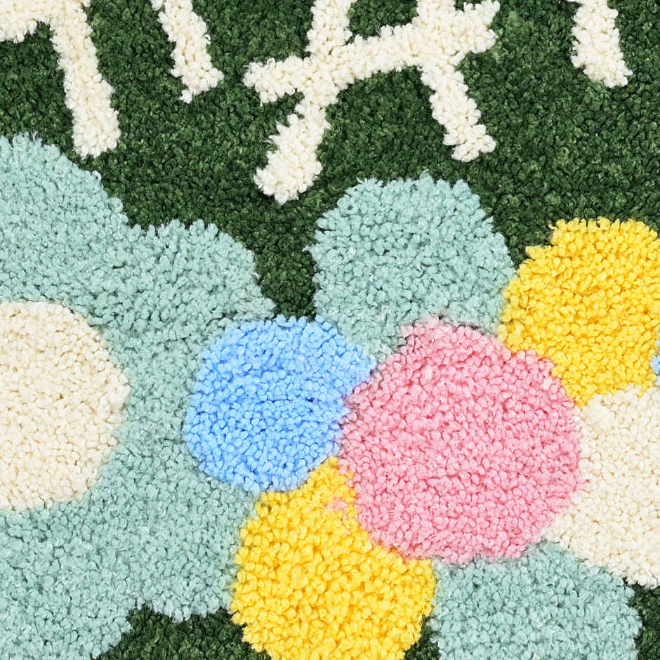 Saral Home Happy Super Soft Microfiber Bath Mat 38x60 cm Anti Skid Green