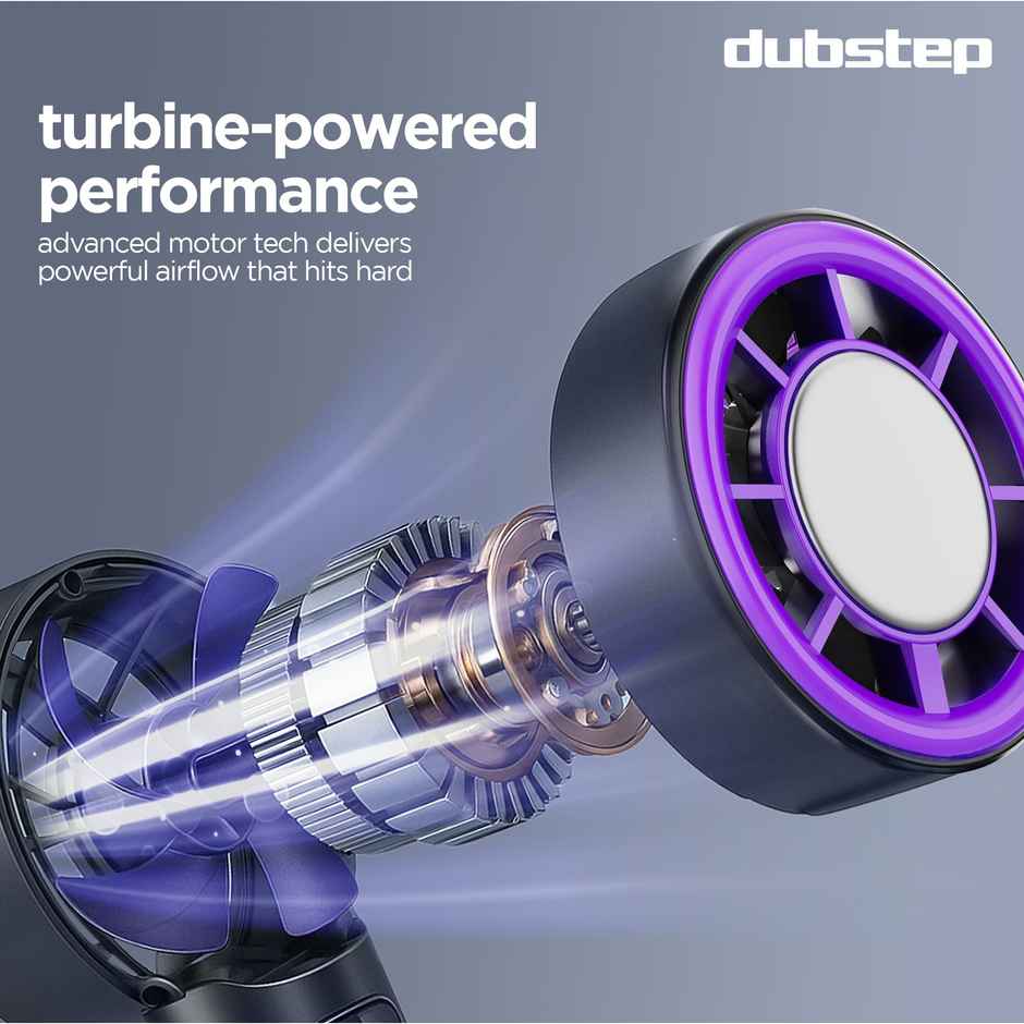 Dubstep Flo-Ice Mini Handheld USB Cooling Fan | LED Digital Display Built-In Chiller Tech - Purple/Black