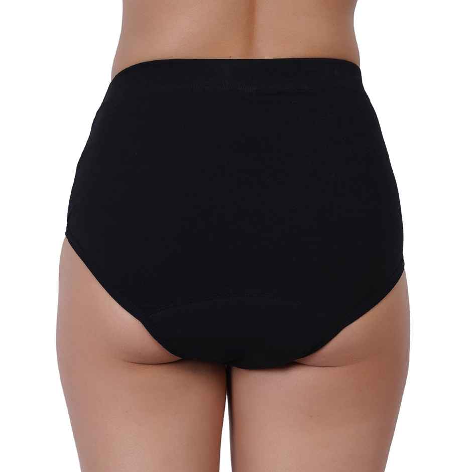 Fabpad Reusable High Waist Black Panties for Periods and Urine Leaks | Size | S
