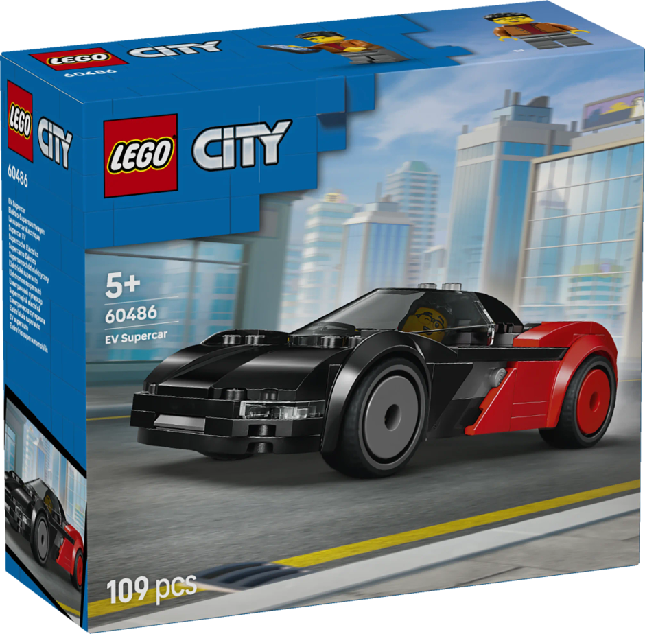 LEGO City EV Supercar Toy Building Kit and Minifigure 60486