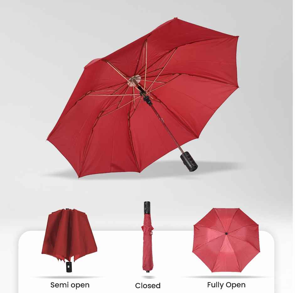 EUME Leatrix 21 Inch 2 Fold Auto-Open Lemon Umbrella | Maroon