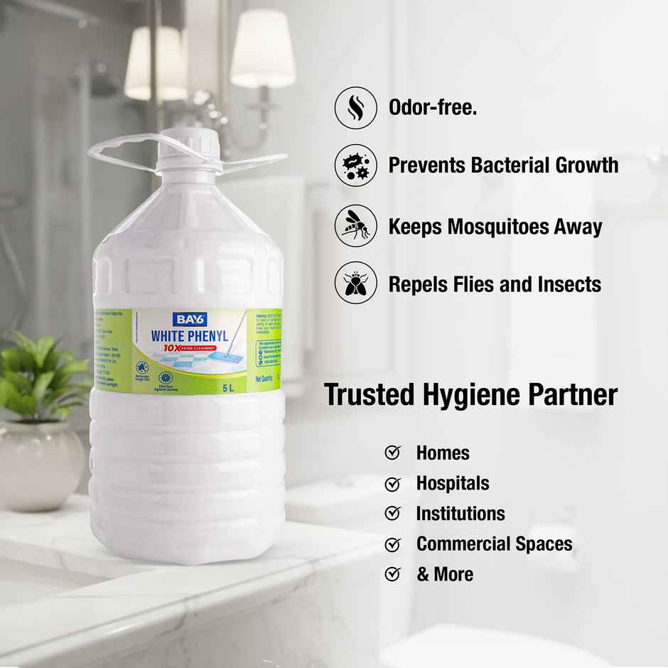 BAY6 White Phenyl Tough Dirt Removal Germ Fighter