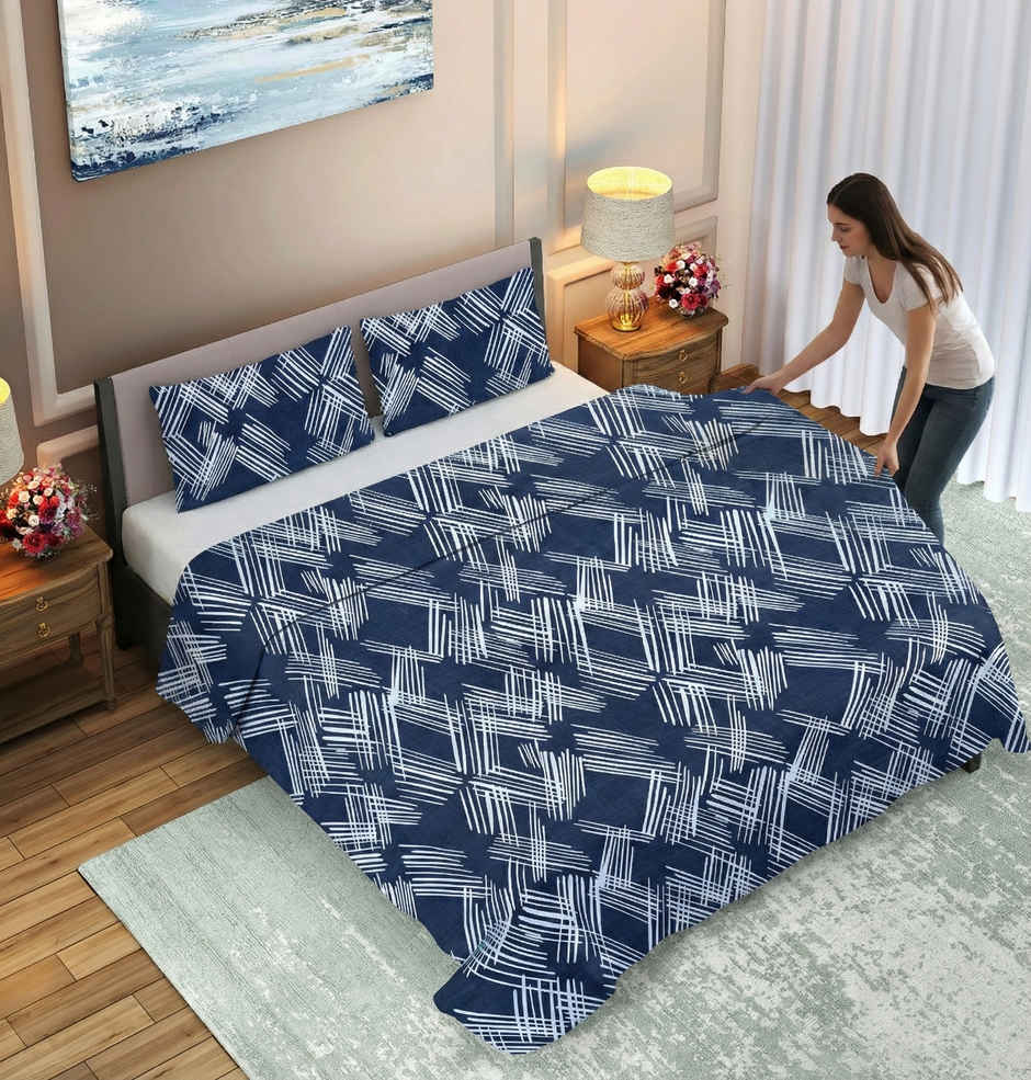 Dream Living 115 GSM Double Bedsheet Set |220 x 240 cm| With 2 Pillow Covers