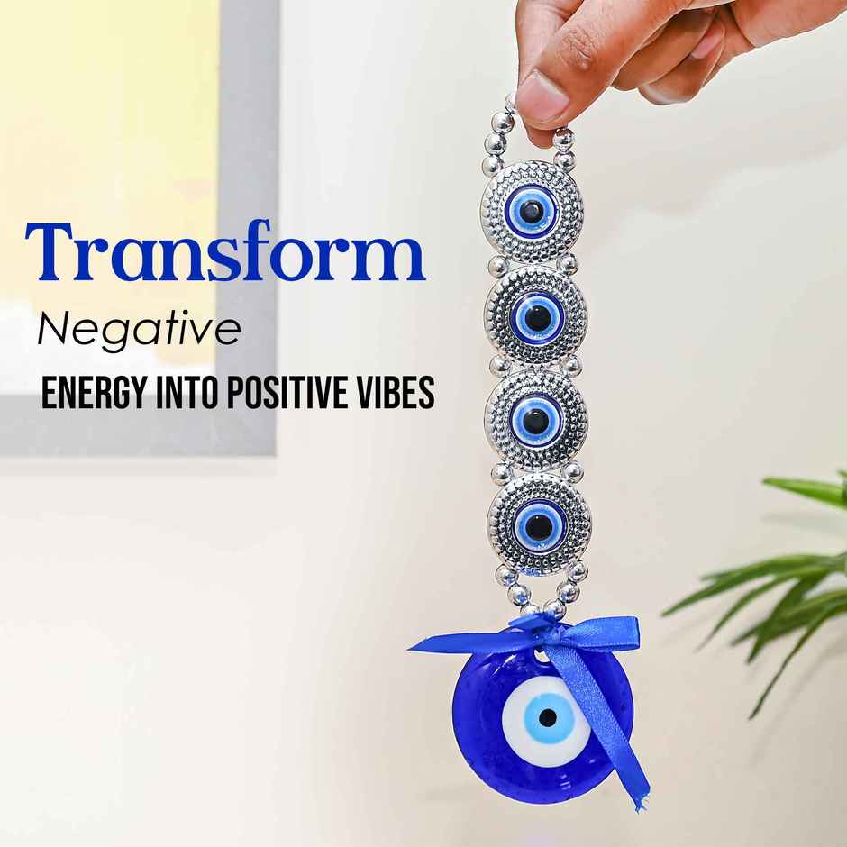 HINDCRAFT Evil Eye Wall Hanging Spiritual Good Luck Charm and Protection Decor for Home and Office