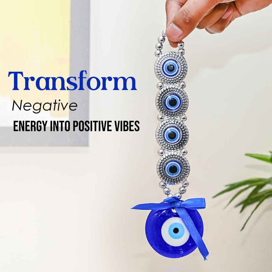 HINDCRAFT Evil Eye Wall Hanging Spiritual Good Luck Charm and Protection Decor for Home and Office