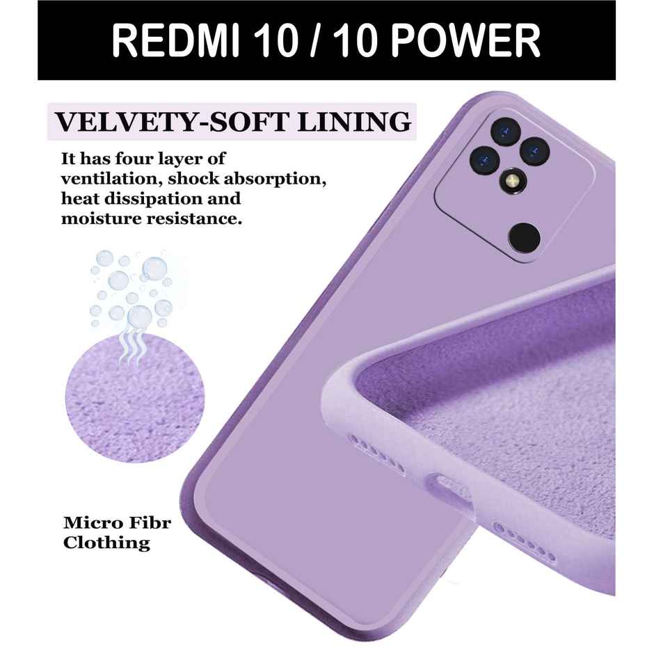 Artistque Case For Redmi 10 / Redmi 10 Power Back Cover - Plain Liquid Silicone Cover
