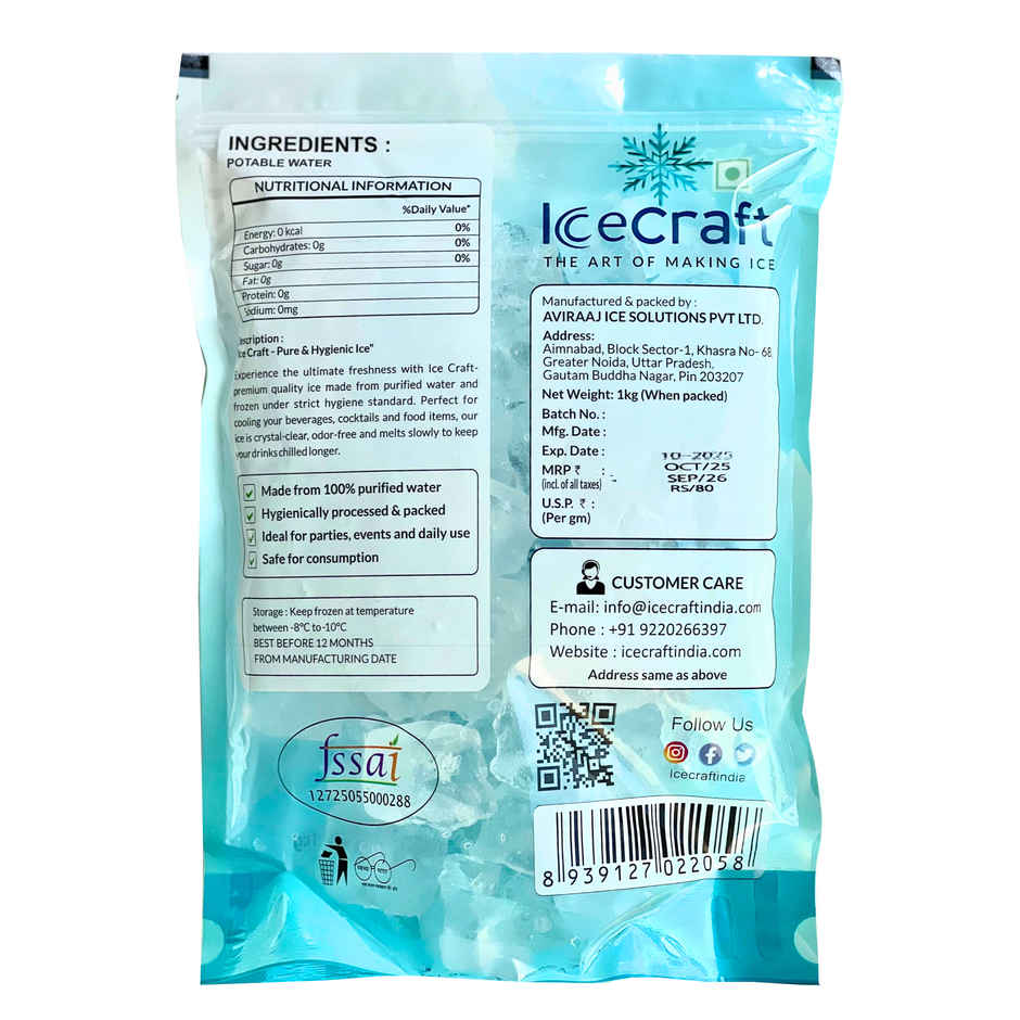 Ice Craft Plain Ice Cube | Zipper Pack