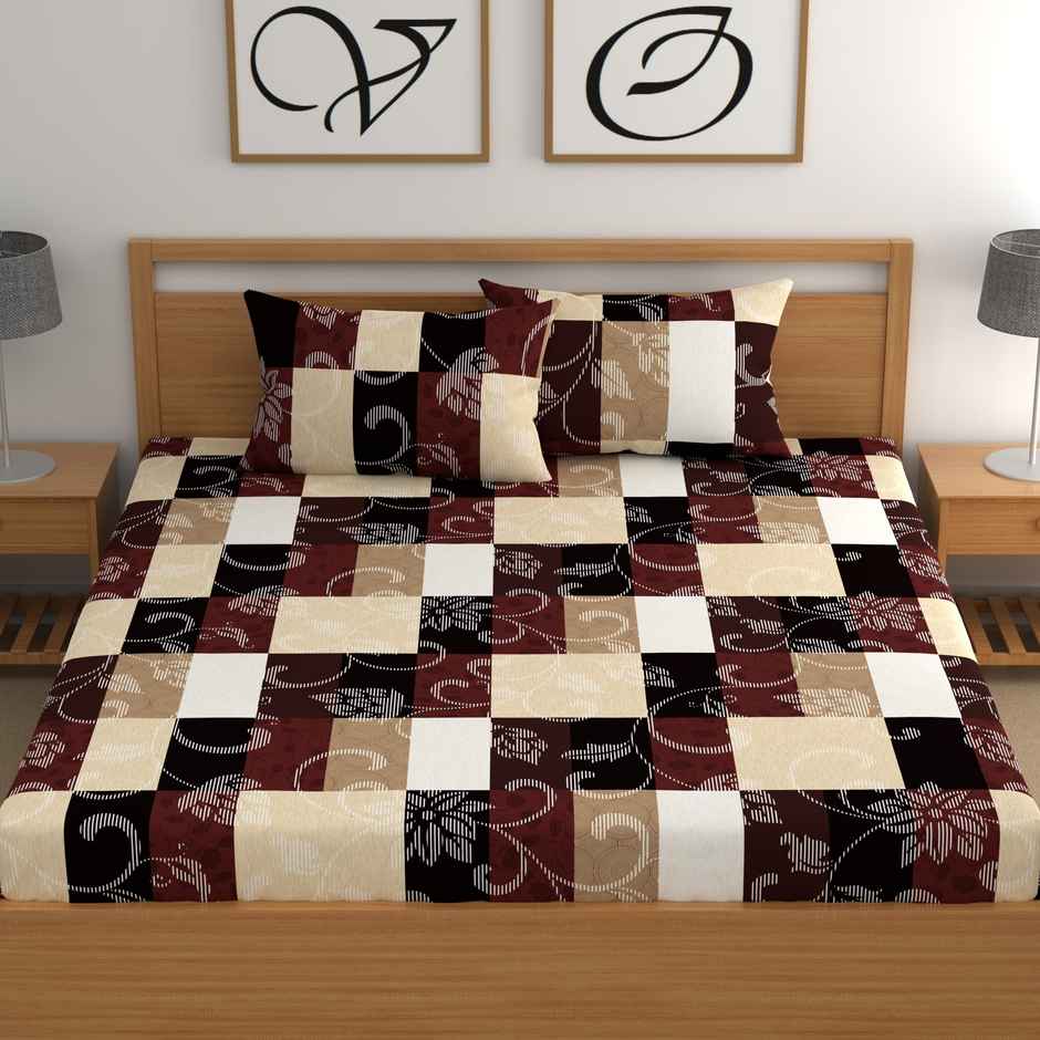 CG HOMES Double Bedsheet With Two Pillow Covers | Design Db1330