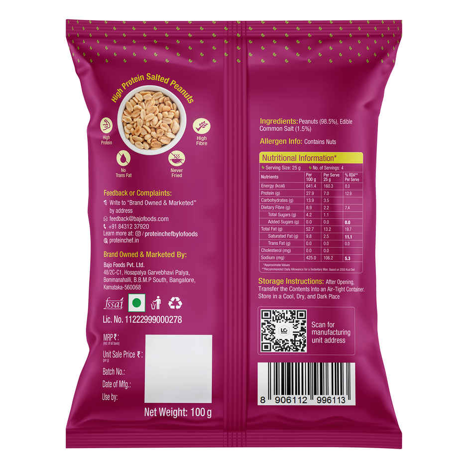 Protein Chef Himalayan Pink Salted Peanuts | Roasted Healthy Snacks