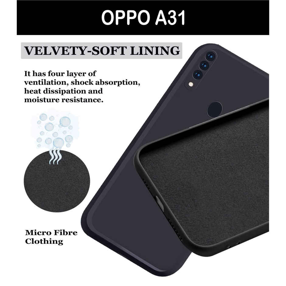 Artistque Case for Oppo A31 Back Cover - Plain Liquid Silicone